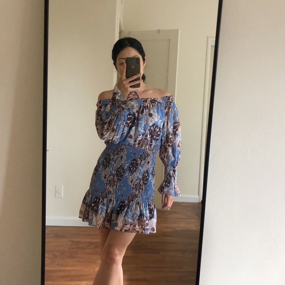 ALEXIS Rezika Off-The-Shoulder Dress Blue XS
